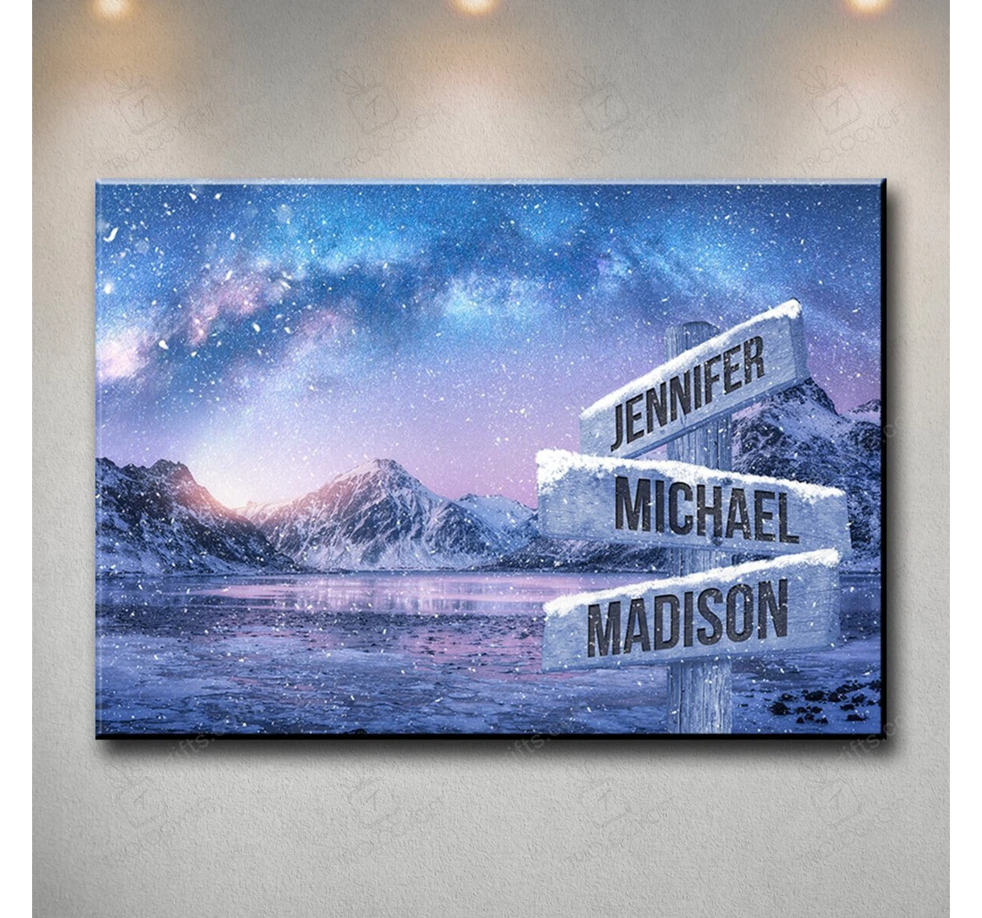 Poster, Canvas - Personalized Valentine's Day Milky Way Wedding Present Customized Multi Names Frames Print Framed Wall Art