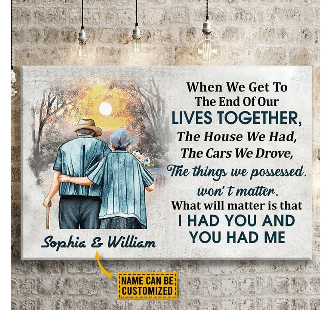 Poster, Canvas - Personalized Valentine's Day Old Couple Best Wedding Customized Frames Print Framed Wall Art