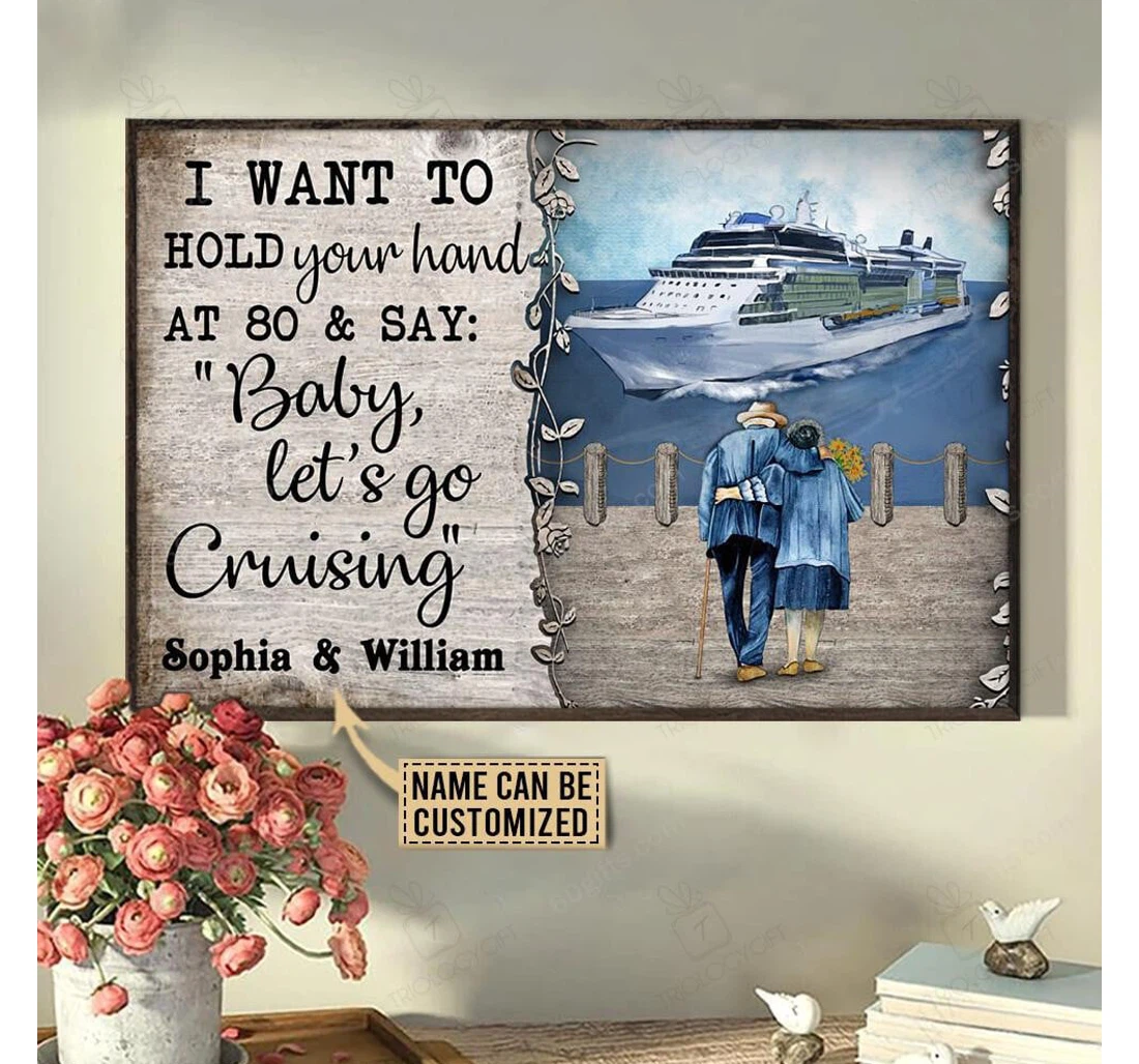 Poster, Canvas - Personalized Valentine's Day Cruising Harbor Best Wedding Customized Frames Print Framed Wall Art