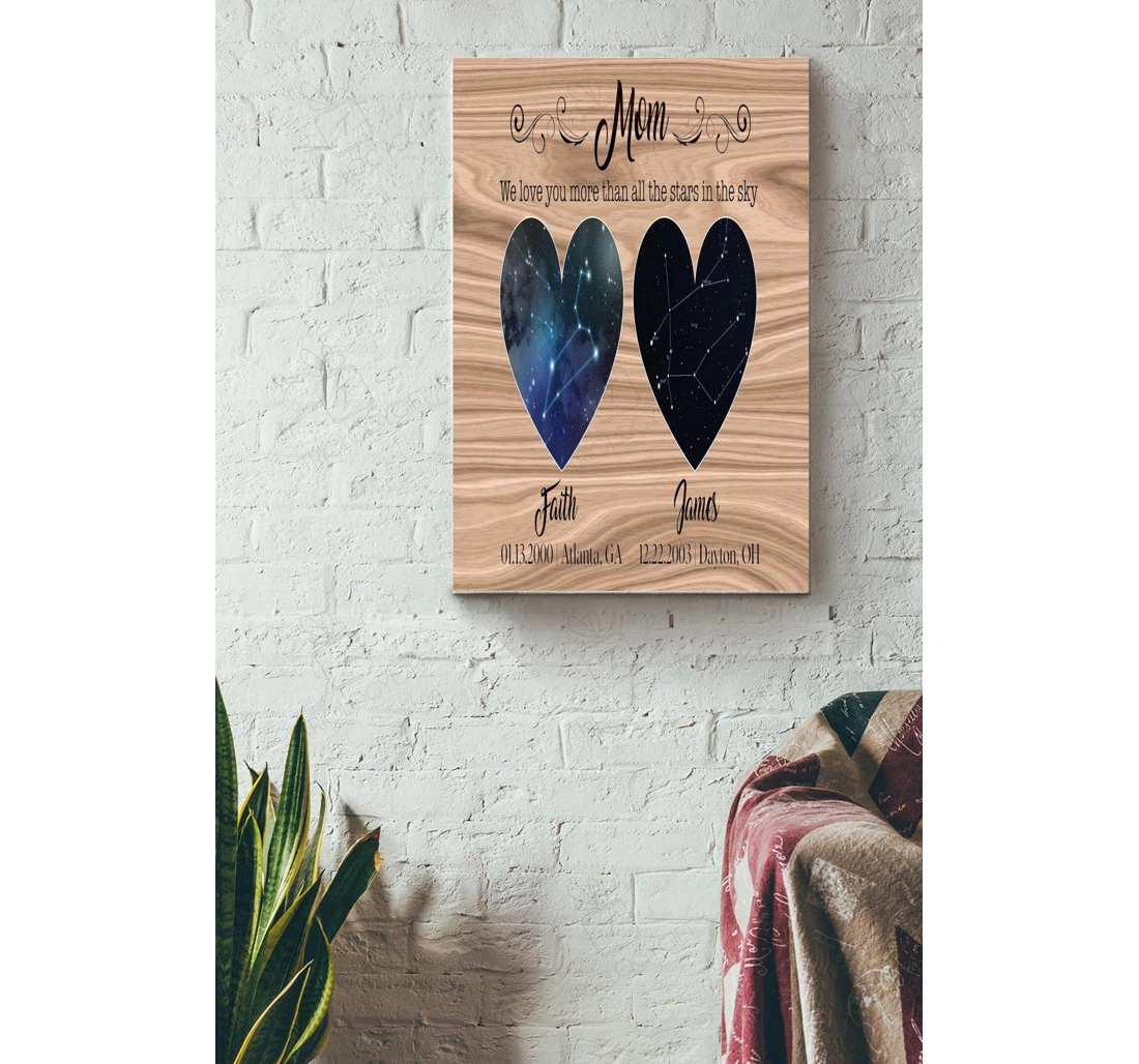 Poster, Canvas - Love You More Than All The Stars In The Sky Mom Mom Mother Mama Mother's Day Gallery Idea S Print Framed Wall Art