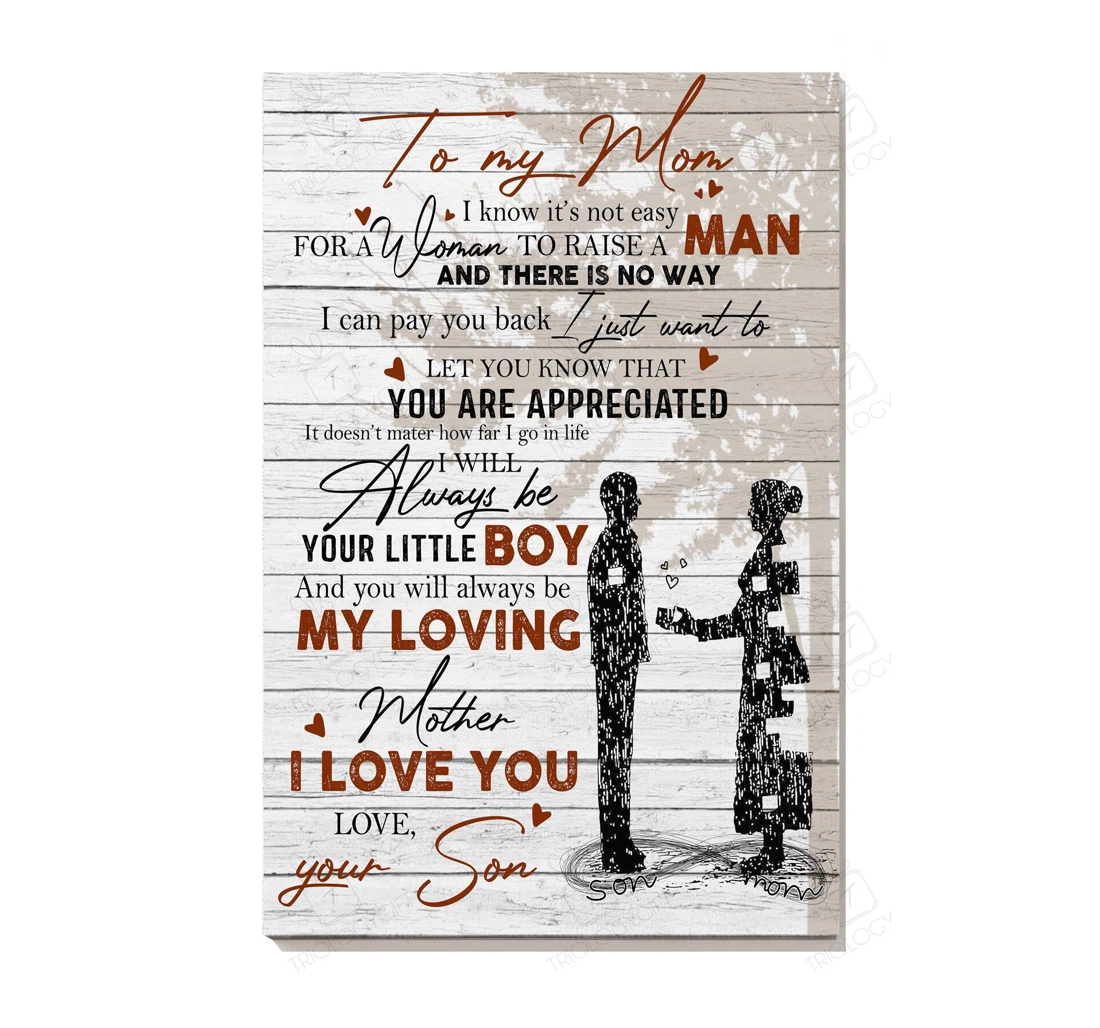 Poster, Canvas - Thankful Letter From Son To His Mom Mother Mother's Day Print Framed Wall Art