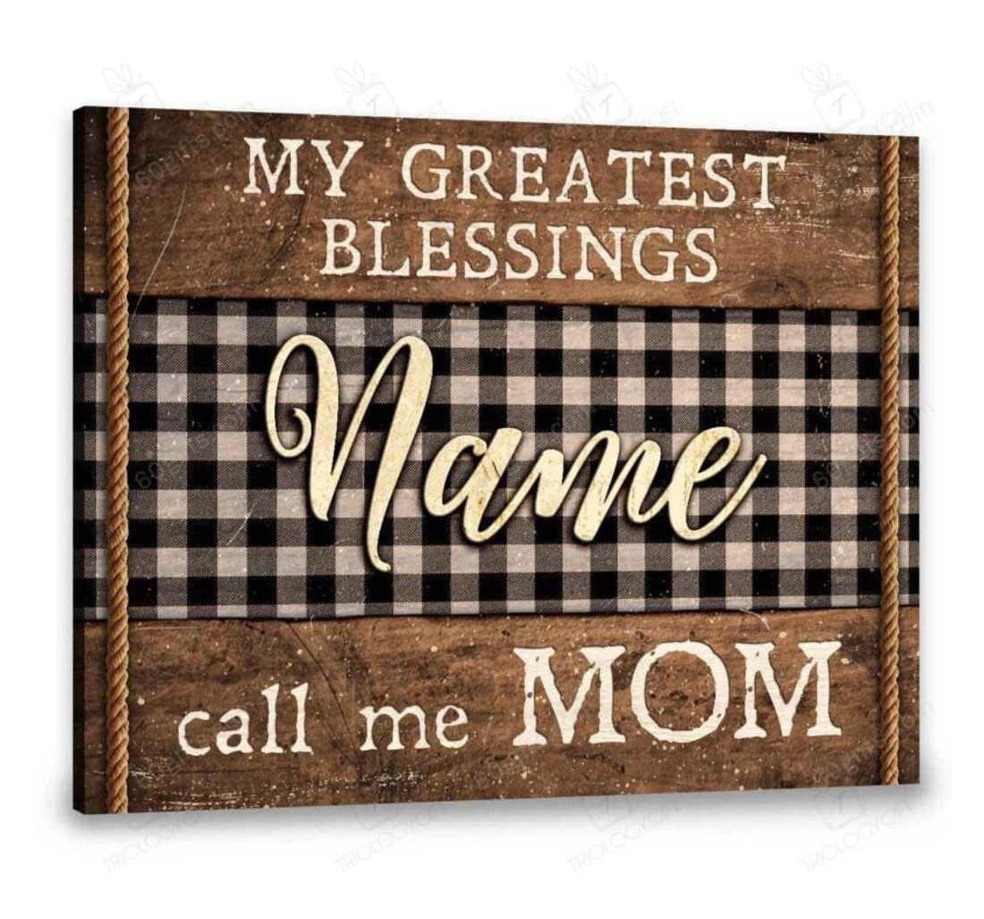 Poster, Canvas - Customized Name Mother's Day Greatest Blessings Personalized Frames Print Framed Wall Art