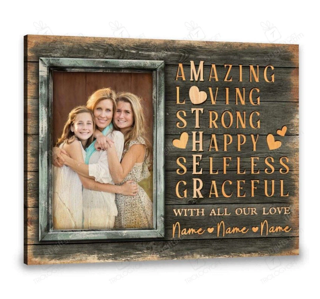 Poster, Canvas - Customized And Name Mother's Day Mother Amazing Loving Strong Ideas Personalized Frames Print Framed Wall Art