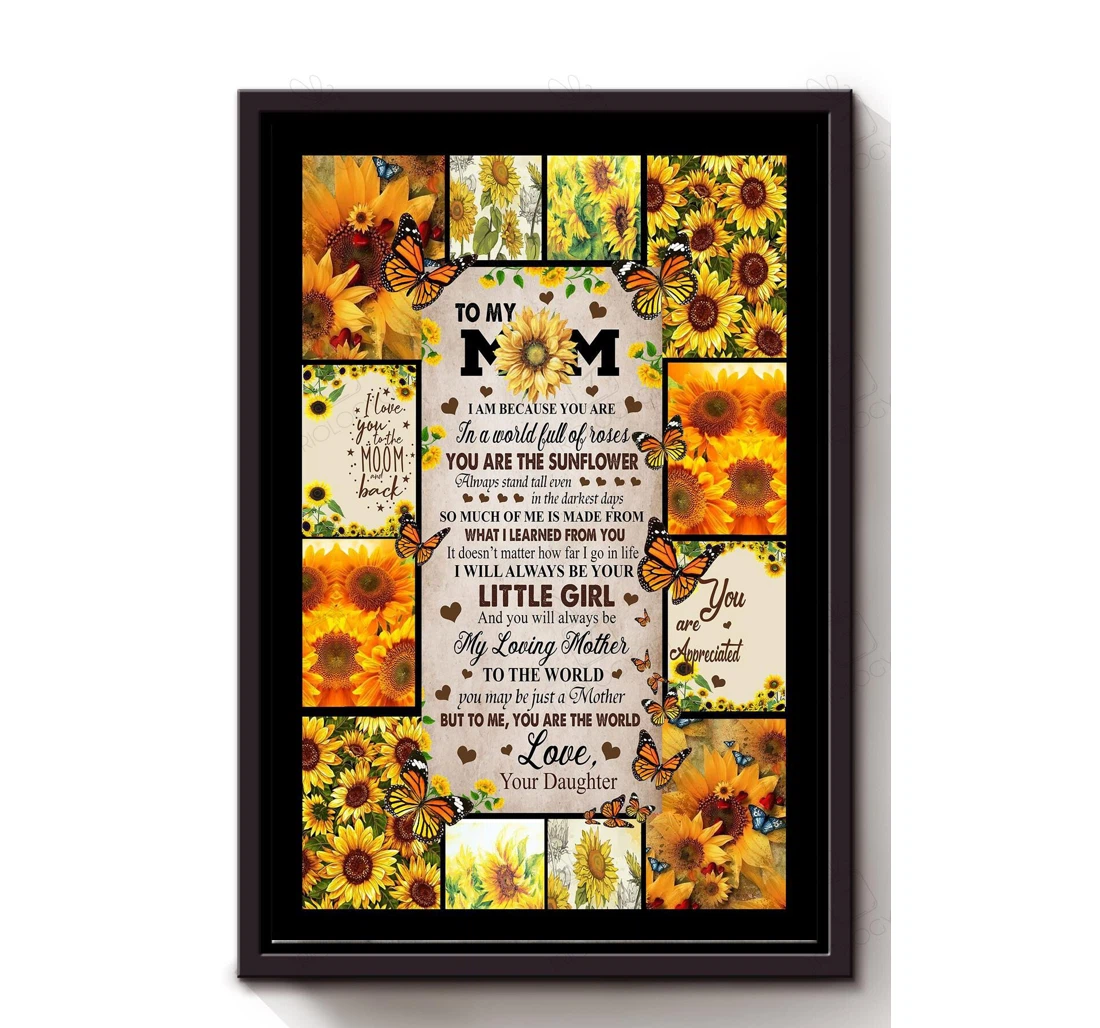 Poster, Canvas - Thankful Letter From Daughter To Her Mom Mother Mother's Day Print Framed Wall Art