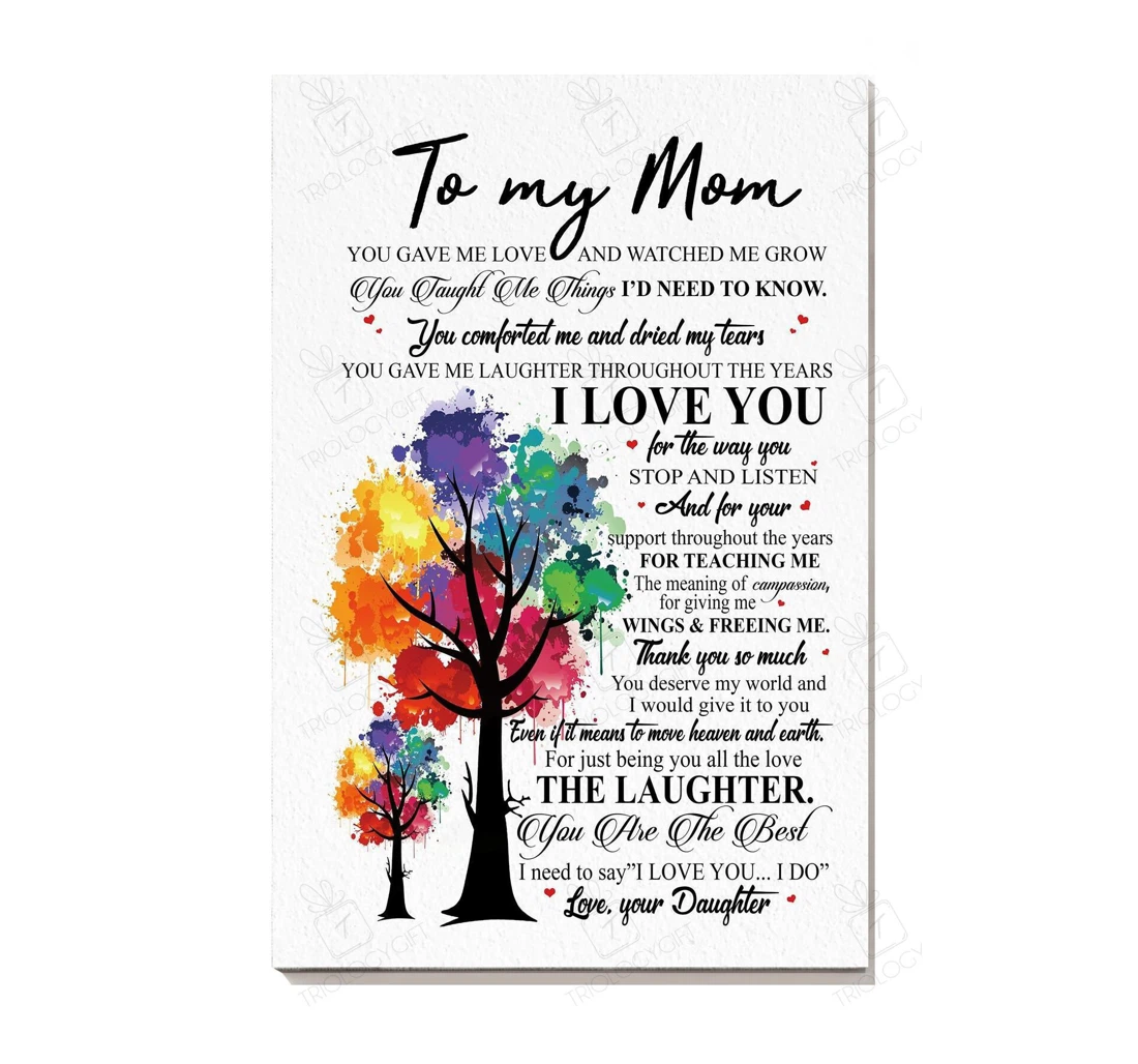 Poster, Canvas - Thankful Letter From Daughter To Her Mom Mother Mother's Day Print Framed Wall Art