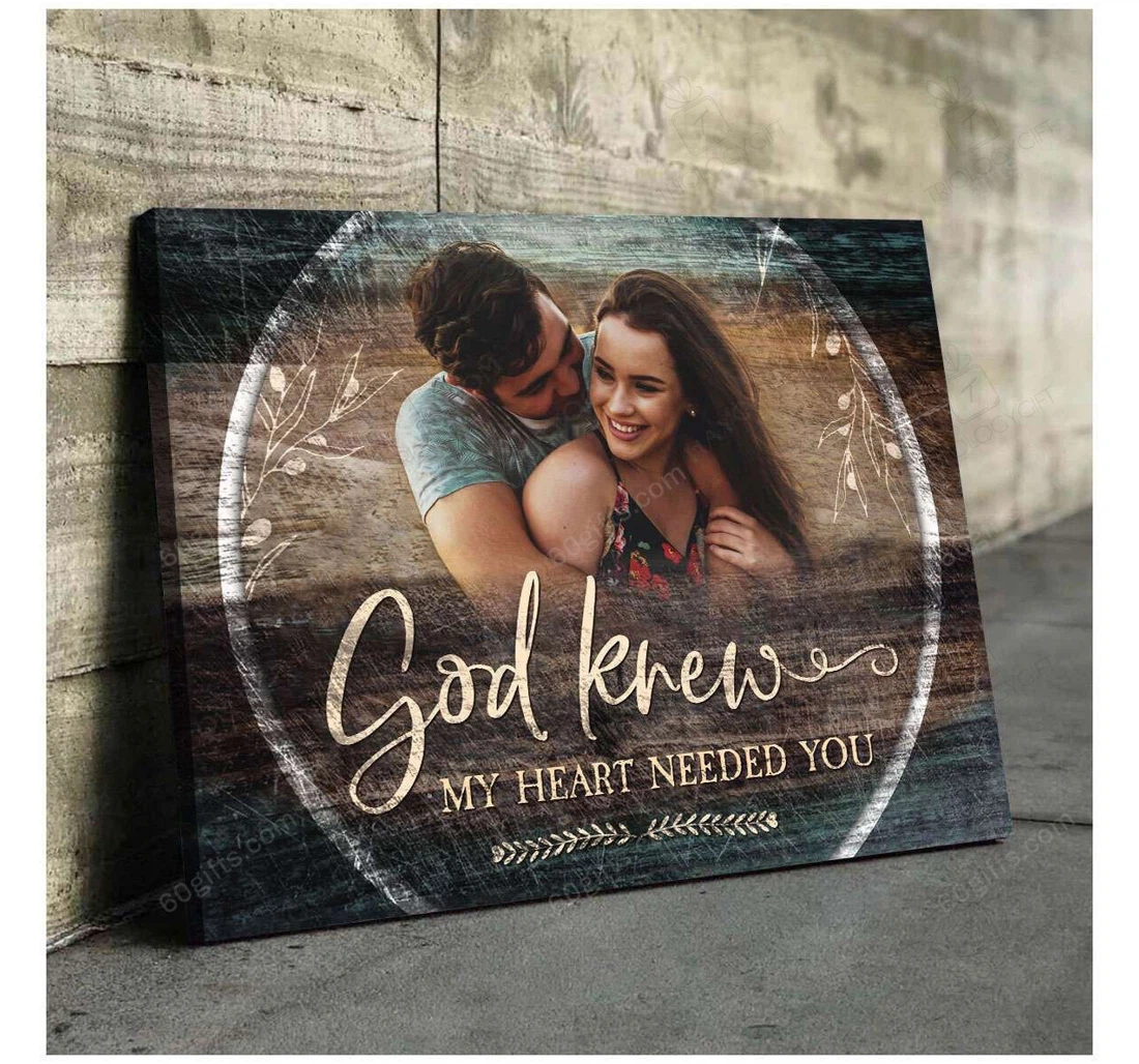 Poster, Canvas - Personalized Couple And Name Valentine's Day Wedding Present God Knew Customized Print Framed Wall Art