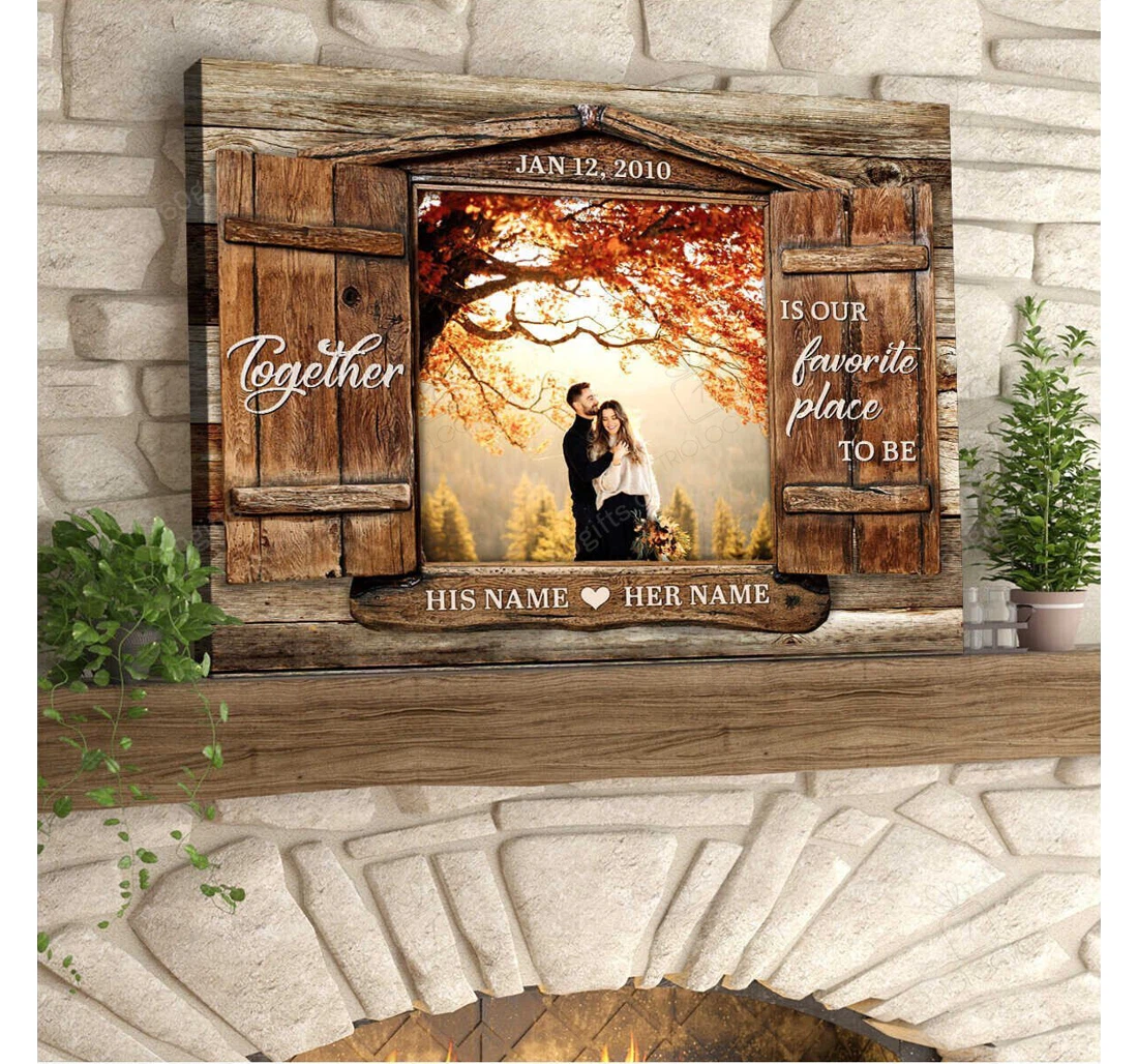 Poster, Canvas - Personalized Valentine's Day Together Wedding Present Customized Frames Print Framed Wall Art