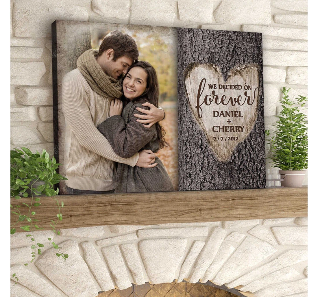 Poster, Canvas - Personalized Valentine's Day Forever Wedding Present Customized Frames Print Framed Wall Art