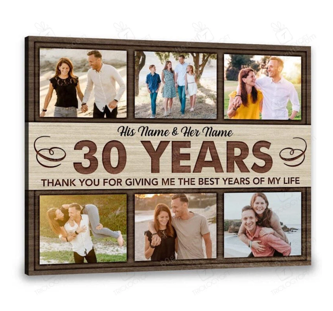 Poster, Canvas - Customized Name And Collage Happy Year Wedding Thank You Giving Me Personalized Frames Print Framed Wall Art