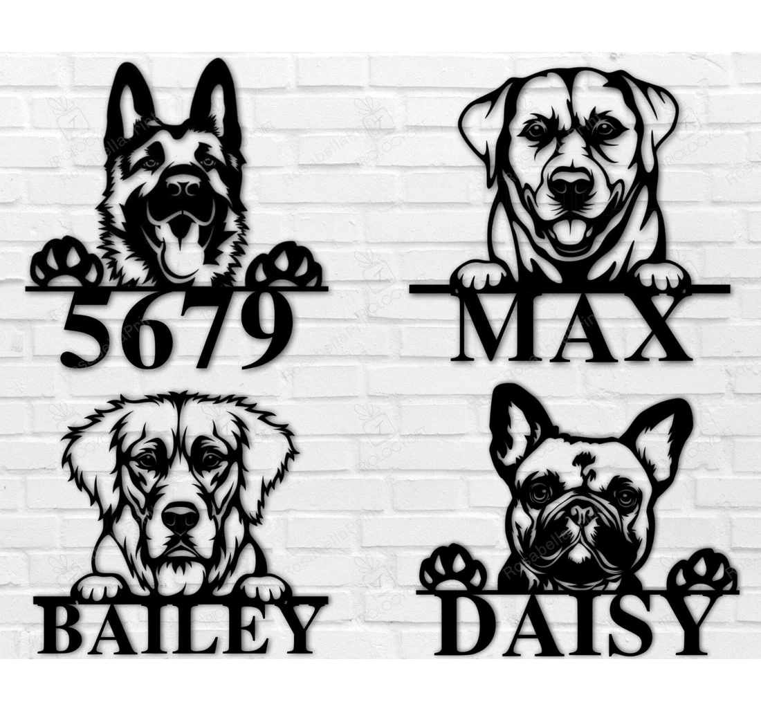 Personalized Metal Sign - Mothers Day Gift Mom Custom Dog Personalized Dog Name Dog Custom Dog Dog Address MonoGram