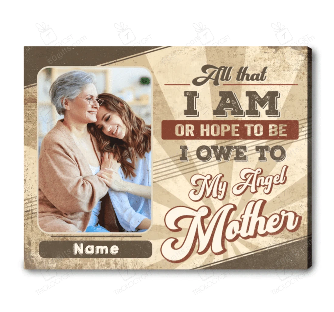 Poster, Canvas - Customized And Name Mother's Day To My Angel Mother Personalized Frames Print Framed Wall Art