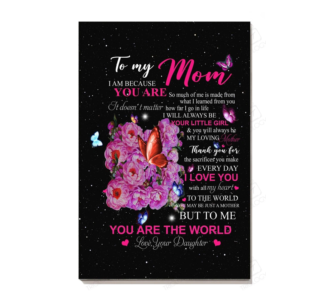 Poster, Canvas - Thankful Letter From Daughter To Her Mom Mother Mother's Day Print Framed Wall Art