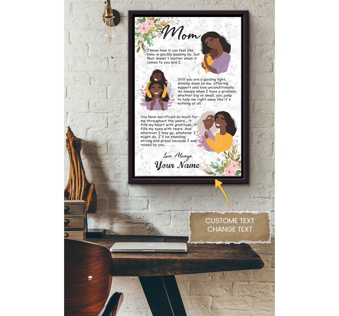 Poster, Canvas - Mom Mothers Day Thanks Mom Personalized Mom Mama Mother's Day Matte S Print Framed Wall Art