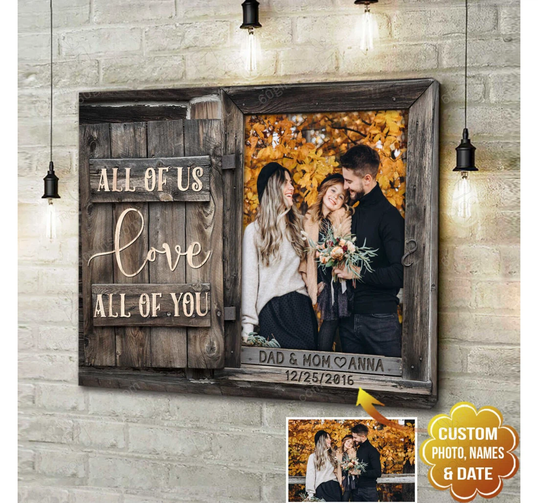 Poster, Canvas - Personalized Valentine's Day All Of Us Wedding Present Customized Frames Print Framed Wall Art