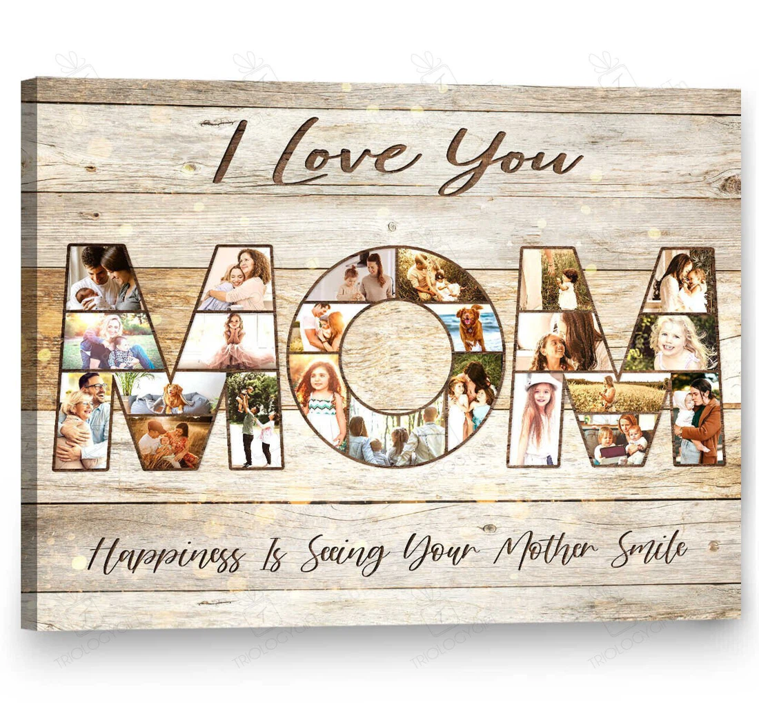 Poster, Canvas - Customized Mothers Day Mom Collage Ideas Personalized Frames Print Framed Wall Art