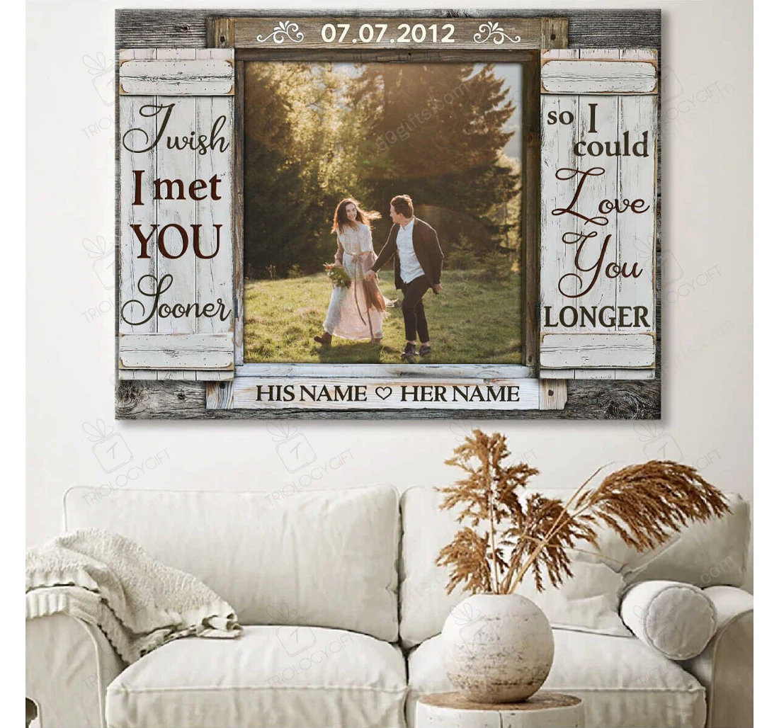 Poster, Canvas - Personalized Valentine's Day I Wish Wedding Present Customized Frames Print Framed Wall Art