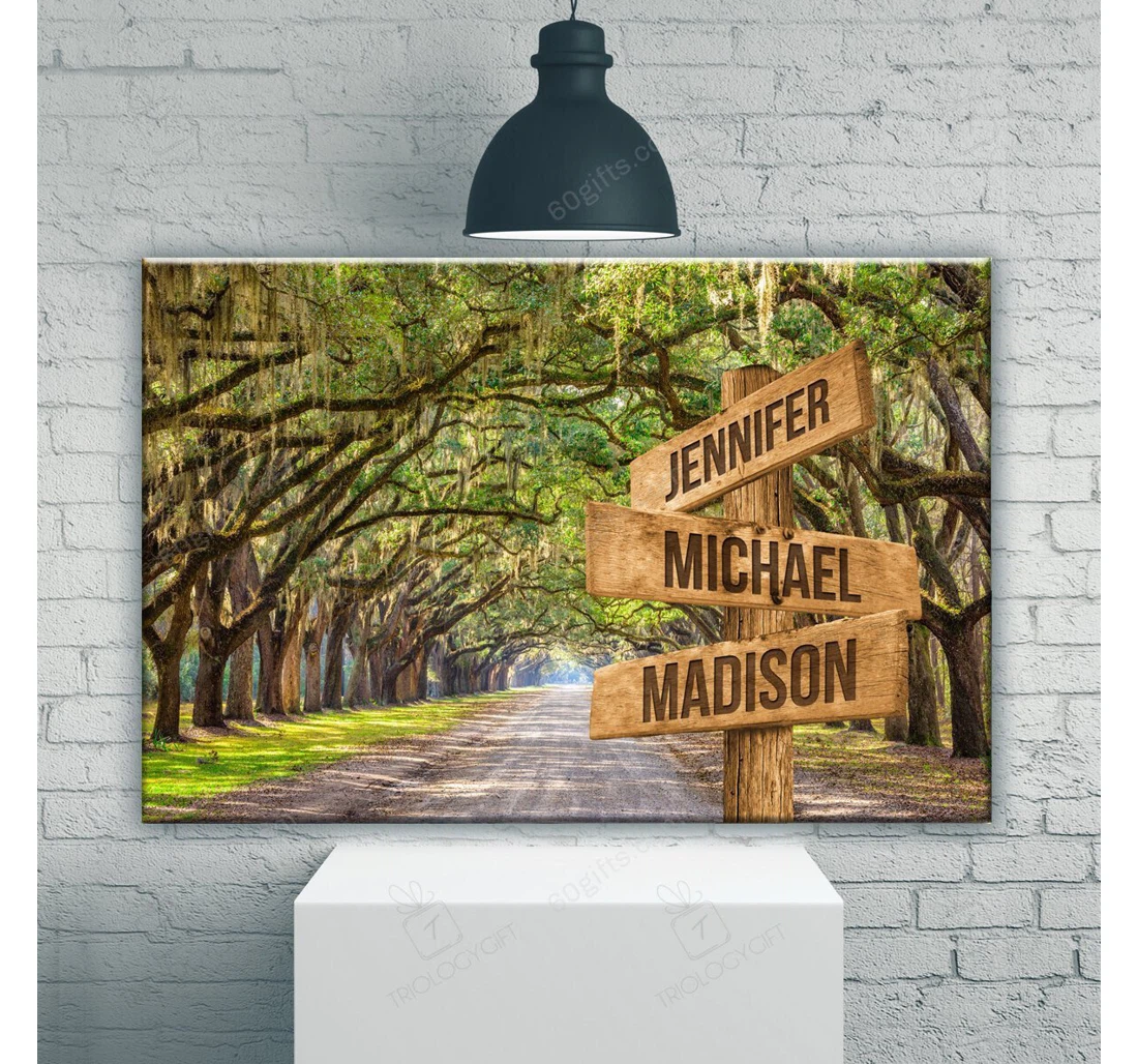 Poster, Canvas - Personalized Valentine's Day Savannah Road Wedding Present Customized Multi Names Frames Print Framed Wall Art