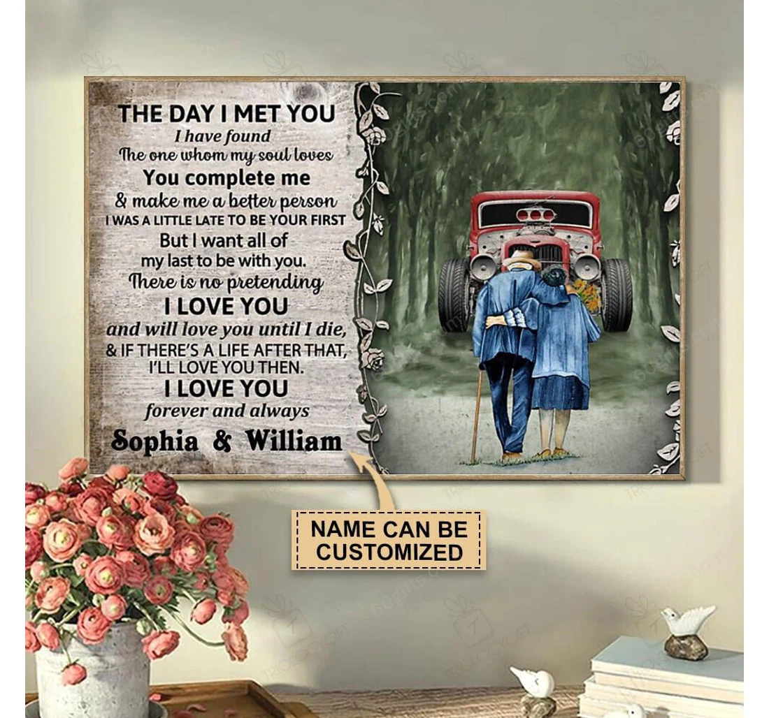 Poster, Canvas - Personalized Valentine's Day Hot Rod Best Wedding Customized Frames Print Framed Wall Art