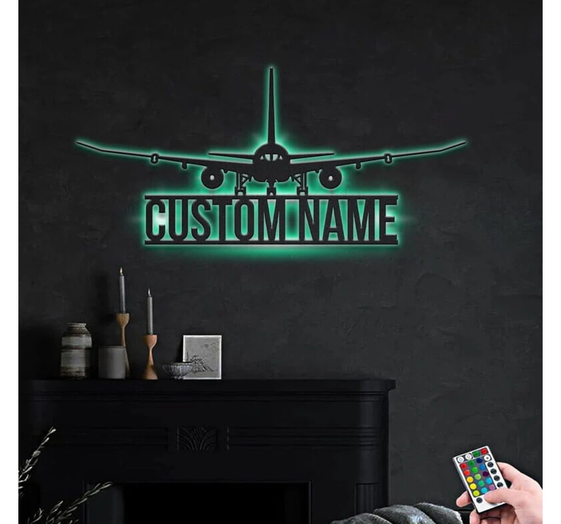 Personalized Metal Sign - Personalized Airplane With Or Without Led Lighting Lights V Custom Airplane Airplane Airplane Custom MonoGram