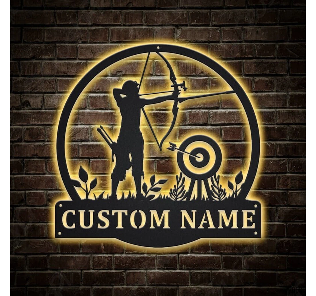 Personalized Metal Sign - Personalized Archery Sport With Or Without Led Lighting Lights V Custom Archery Sport Birthday Archery Sport MonoGram