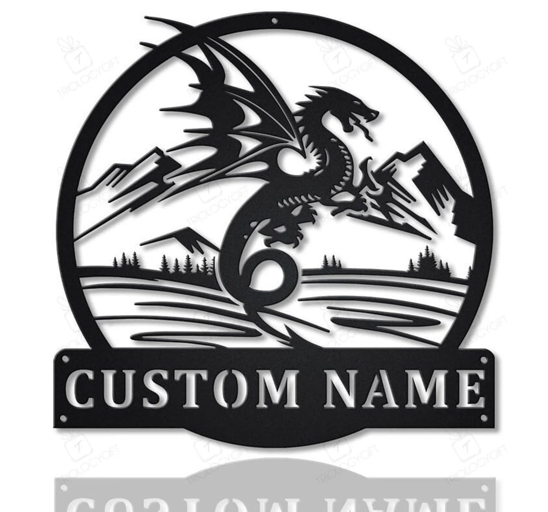 Personalized Metal Sign - Personalized Dragon Art V Custom Dragon Custom Lover MonoGram