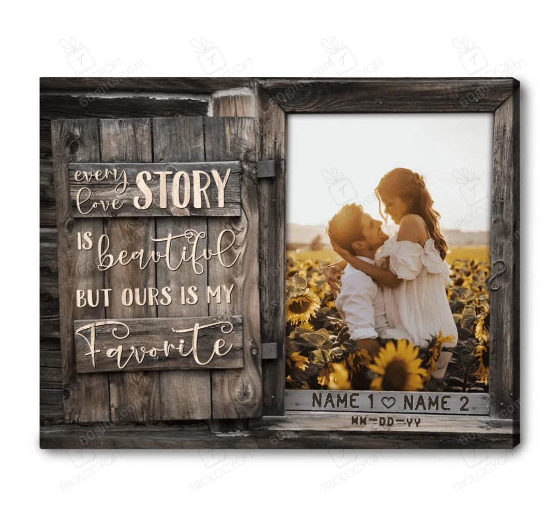 Poster, Canvas - Personalized Valentine's Day Every Love Story Wedding Present Customized Print Framed Wall Art