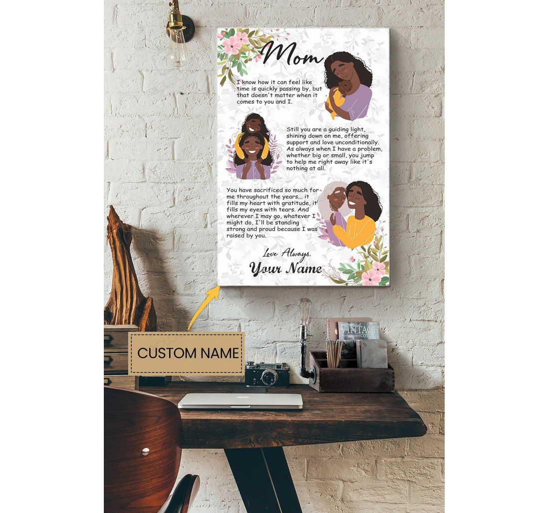 Poster, Canvas - Mom Mothers Day Thanks Mom Personalized Mom Mama Mother's Day Gallery Idea S Print Framed Wall Art