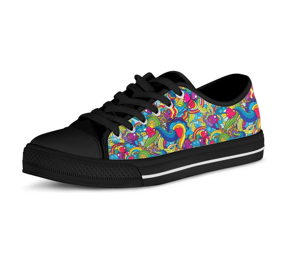 Valentine Heart Hippie Trippy Men's Low Top Shoes