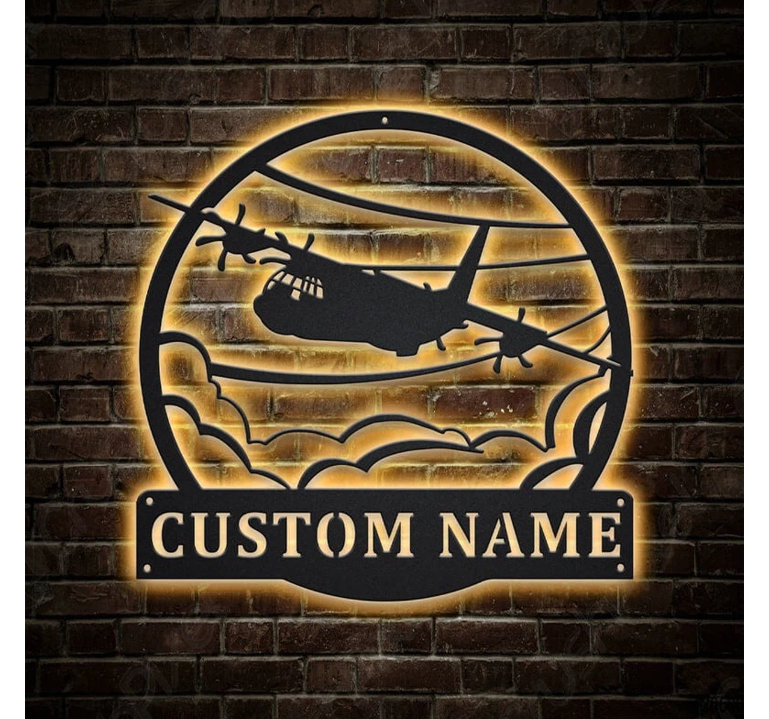 Personalized Metal Sign - Personalized Airplane With Or Without Led Lighting Lights V Custom Airplane Airplane Custom Airplane MonoGram