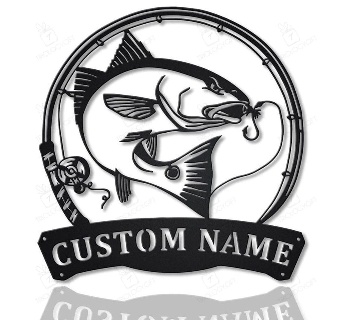 Personalized Metal Sign - Personalized Red Drum Fishing Fish Pole Art Custom Red Drum Fishing Fishing Hobbie MonoGram