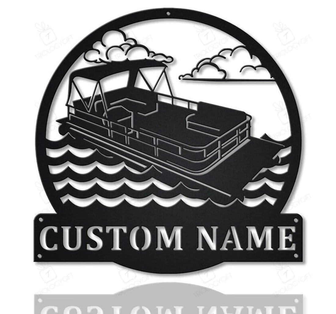 Personalized Metal Sign - Personalized Pontoon Boat Art V Custom Pontoon Boat Pontoon Boat Job MonoGram