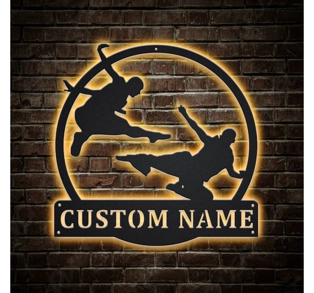 Personalized Metal Sign - Personalized Karate Fighters With Or Without Led Lighting Lights V Custom Karate Love Karate Custom Karate MonoGram