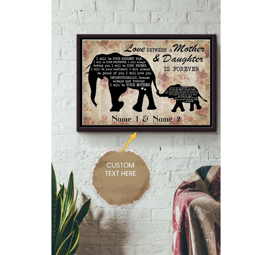 Poster, Canvas - Love Between A Mother And Daughter Is Forever Personalized Mother's Day Mama Mommy Matte S Print Framed Wall Art