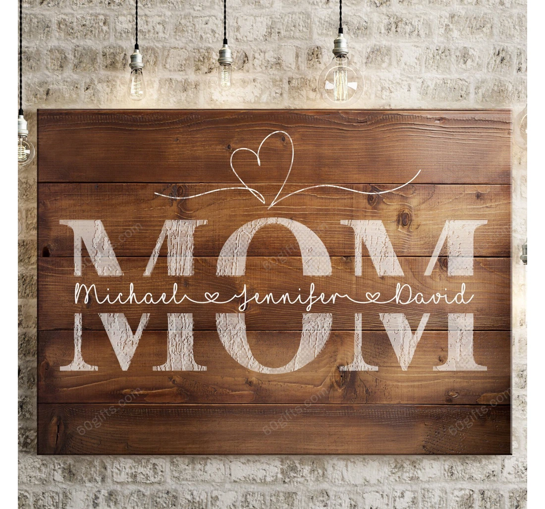 Poster, Canvas - Personalized Mother's Day Customized Multi Names Frames Print Framed Wall Art