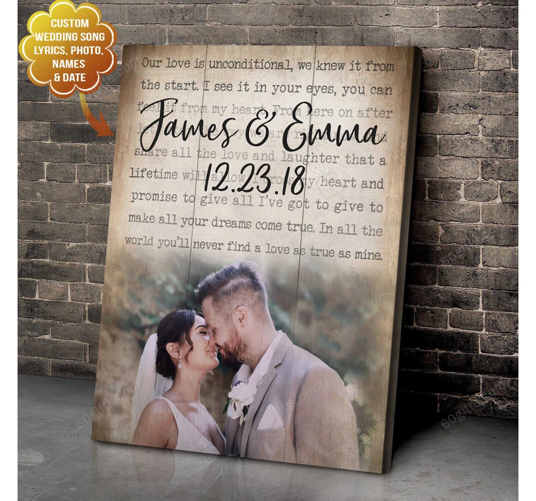 Poster, Canvas - Personalized Valentine's Day Wedding Present Customized Vintage Frames Print Framed Wall Art