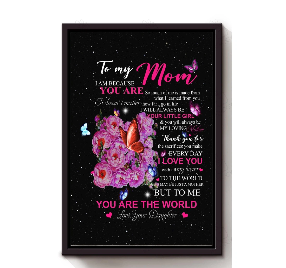 Poster, Canvas - Thankful Letter From Daughter To Her Mom Mother Mother's Day Print Framed Wall Art