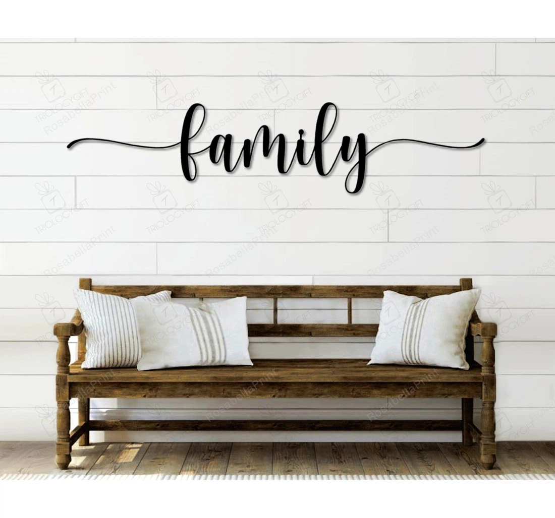 Personalized Metal Sign - Family Art Honey Script Art Family Family Farmhouse MonoGram