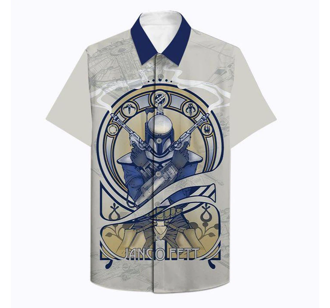 Personalized Jango Fett Hawaiian Shirt, Button Up Aloha Shirt For Men, Women