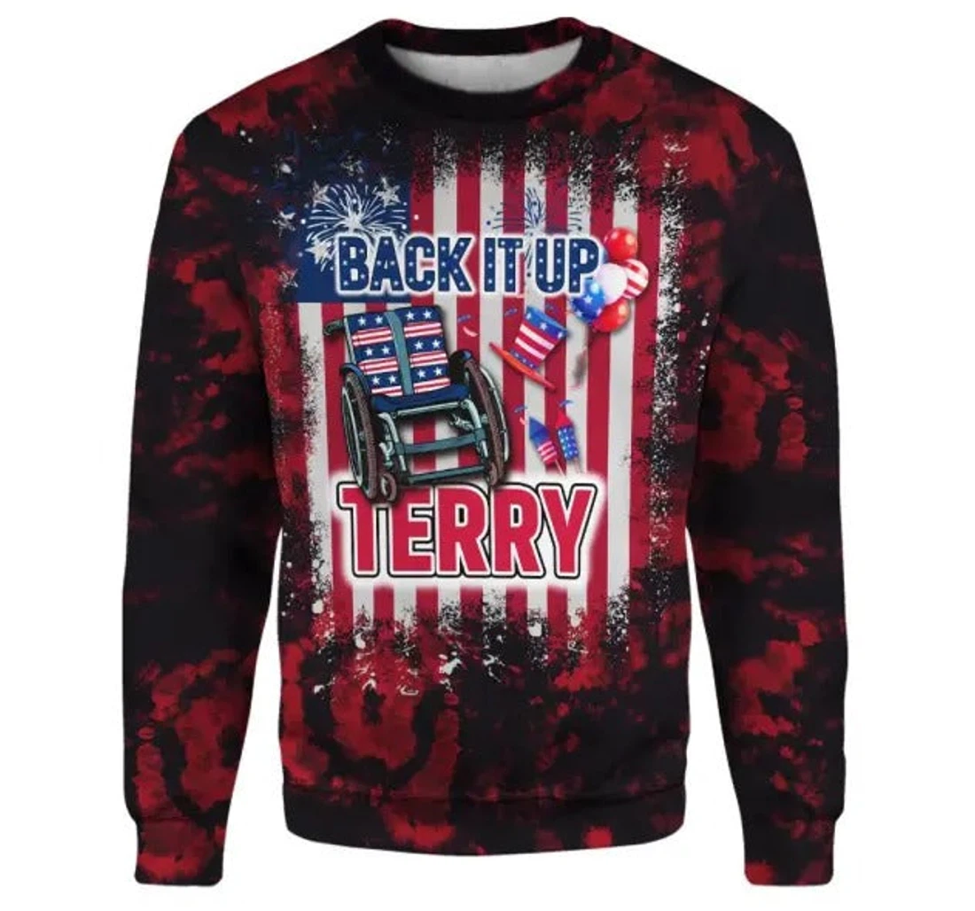 Personalized Independence Day Back Up Terry American - 3D Printed Pullover Hoodie