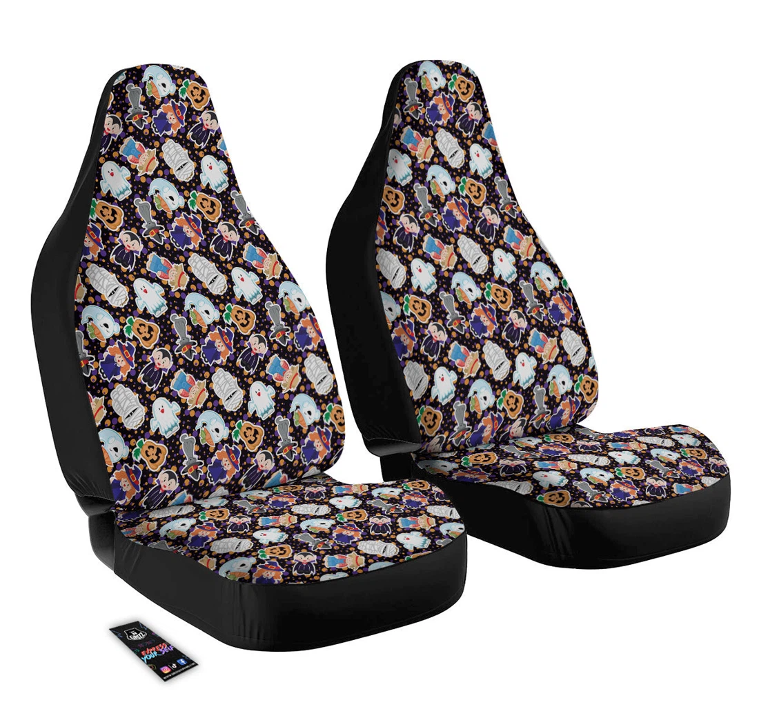 Personalized Cute Halloween Pattern Universal Front Car Seat Cover