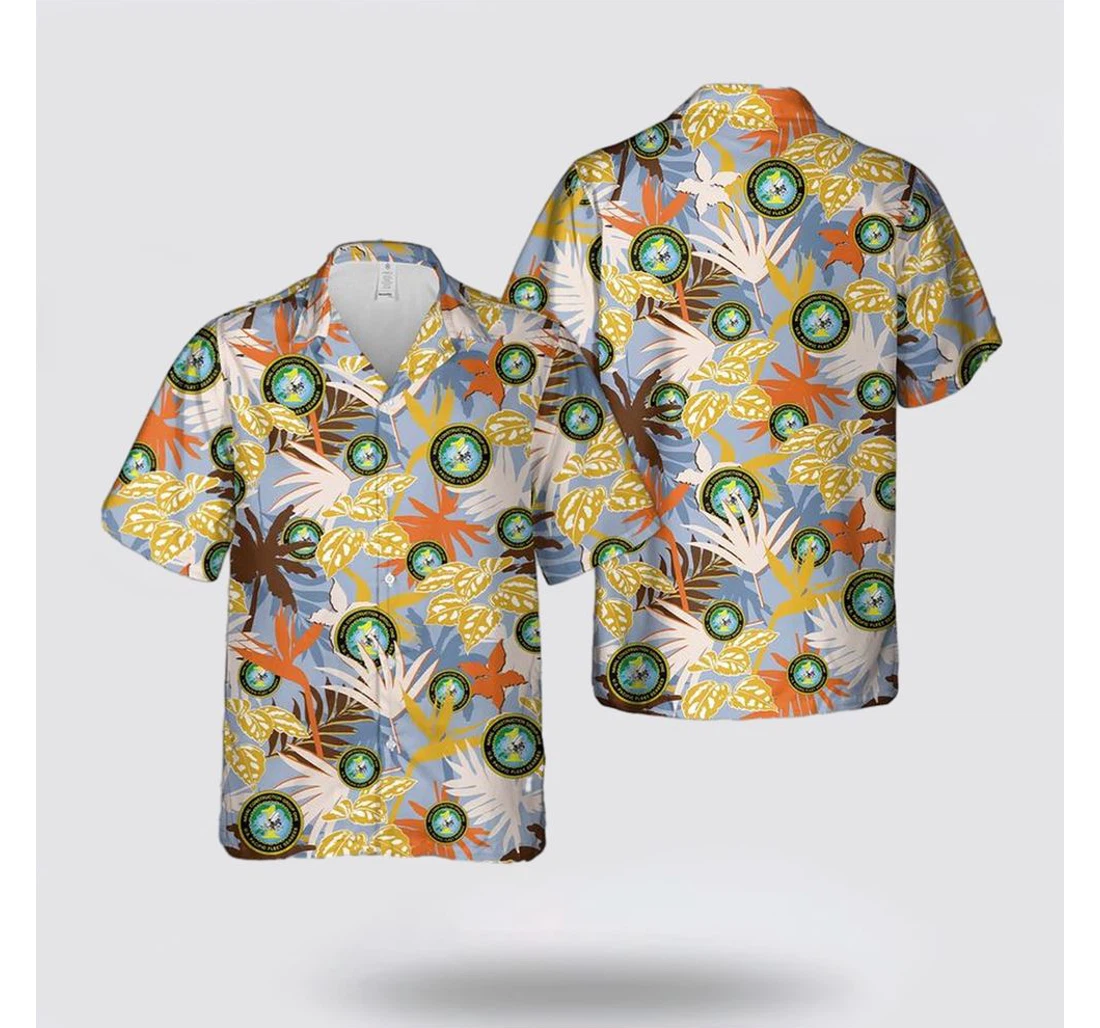 Personalized Us Navy Seabee Naval Construction Group Gift Military Personnel Hawaiian Shirt, Button Up Aloha Shirt For Men, Women
