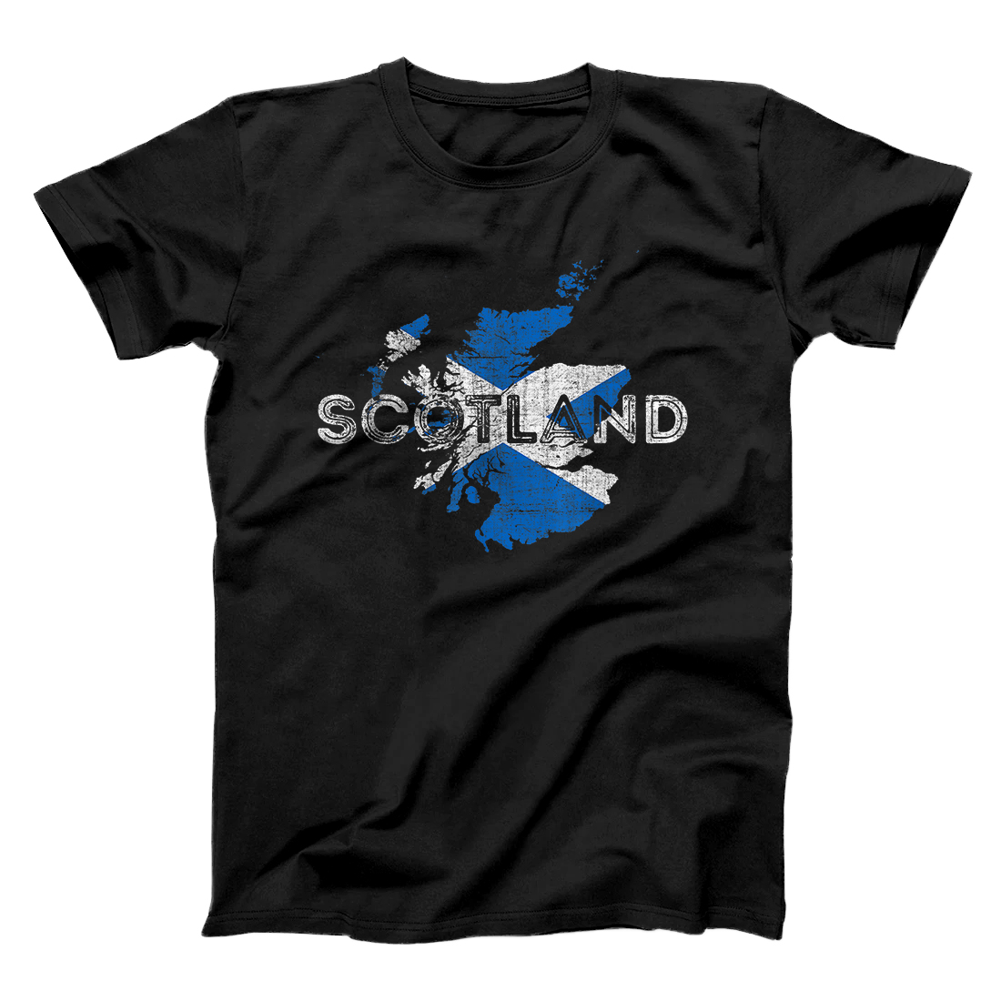 Personalized Scottish Map and Flag Souvenir - Distressed Scotland T-Shirt