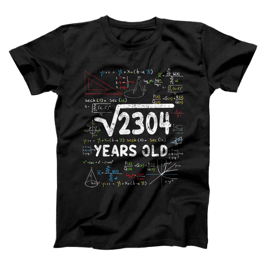 Personalized Square Root Of 2304 48th Birthday Gifts Math 48 Year Old T-Shirt