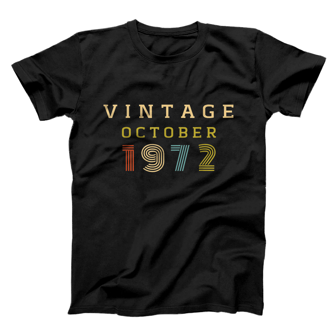 Personalized 48 Year Old Birthday Gift Vintage 1972 October T-Shirt