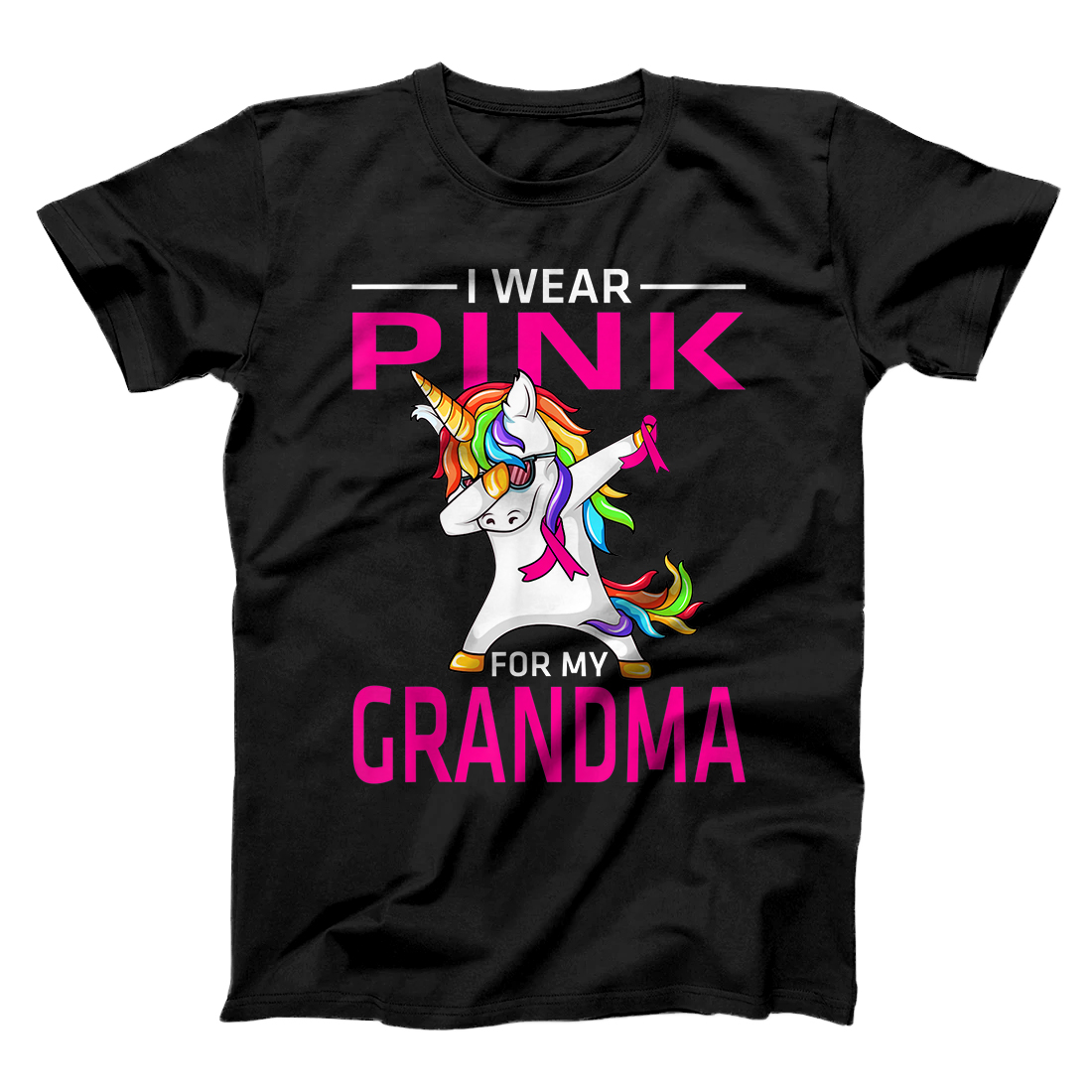 Personalized I Wear Pink For My Grandma Breast Cancer Awareness T-Shirt