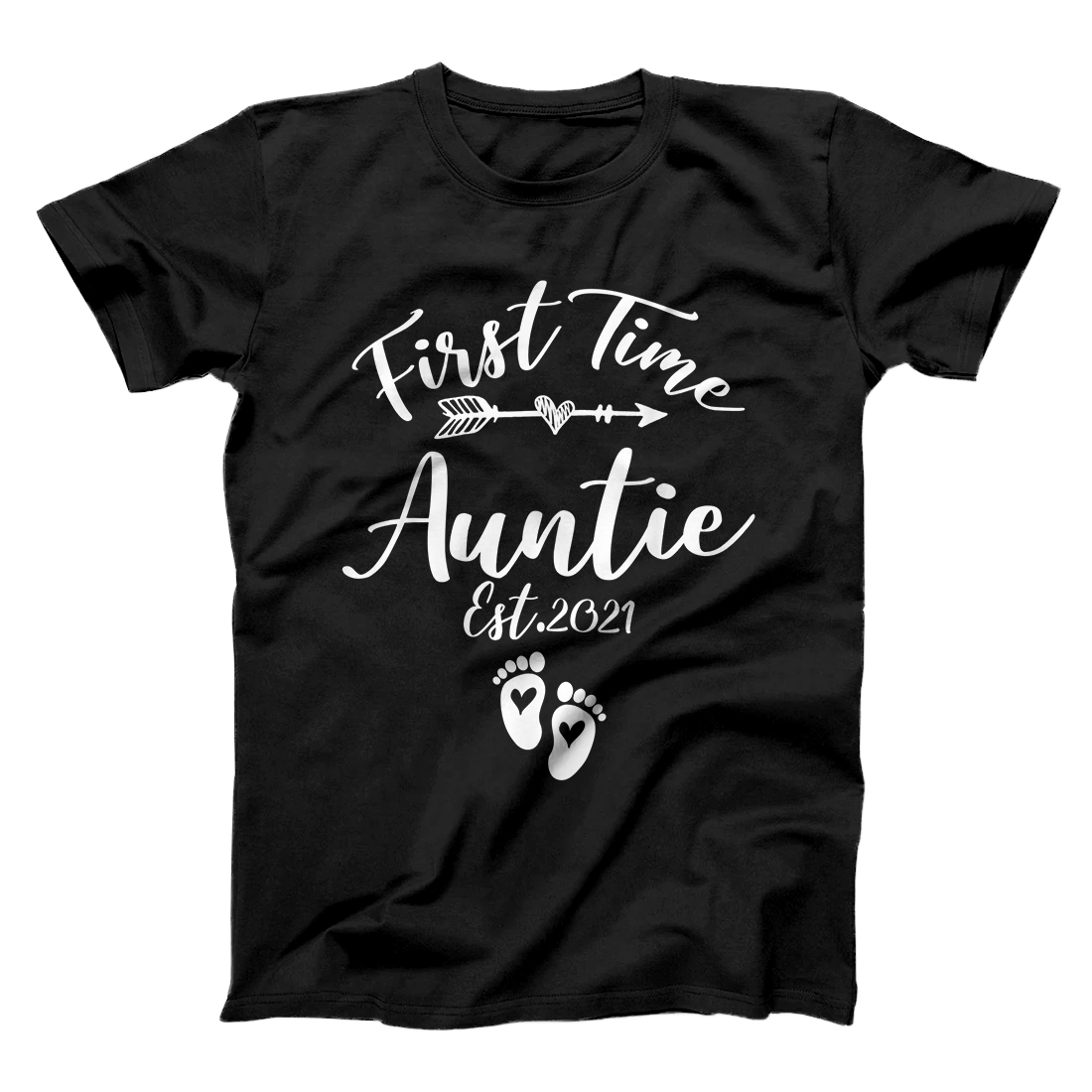 Personalized First Time Auntie Est 2021 Matching Family Christmas T-Shirt