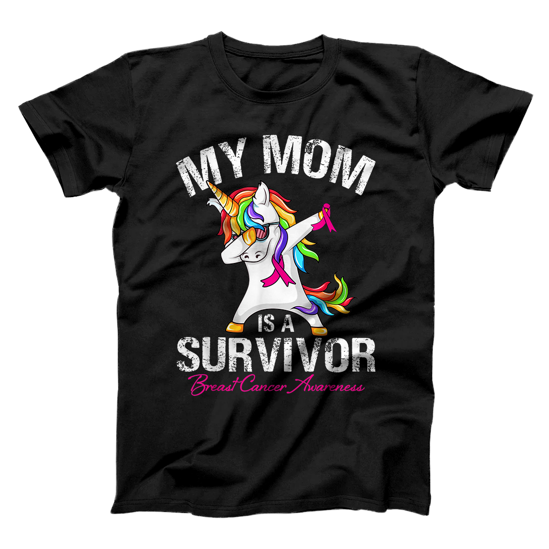Personalized My Mom Is A Survivor Breast Cancer Awareness T-Shirt