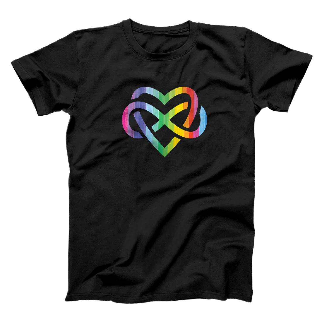 Personalized Polyamory Poly Love Inifinity Heart Rainbow Watercolor Premium T-Shirt