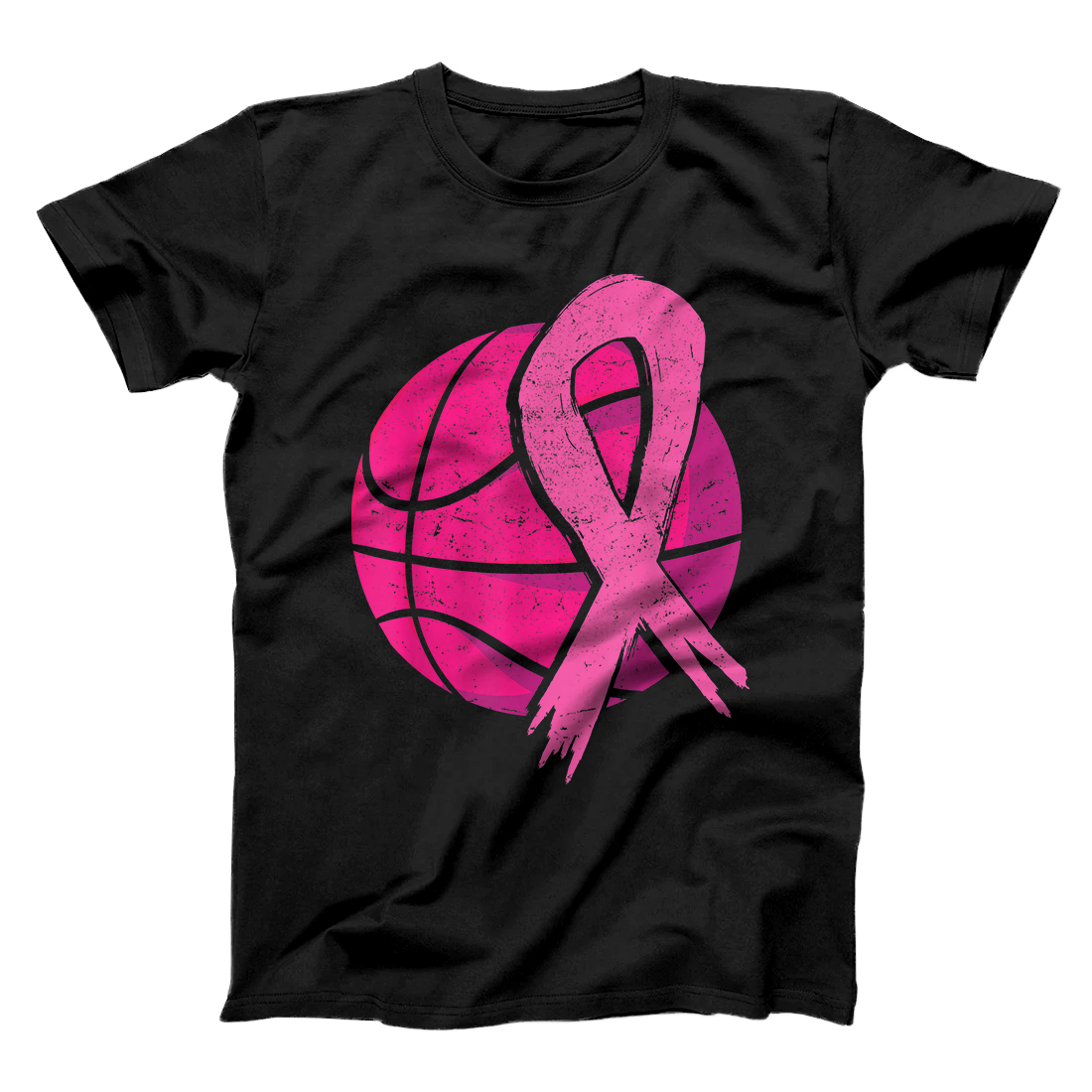 Personalized Breast Cancer Basketball Ball Pink Ribbon Carcinomas Sport T-Shirt