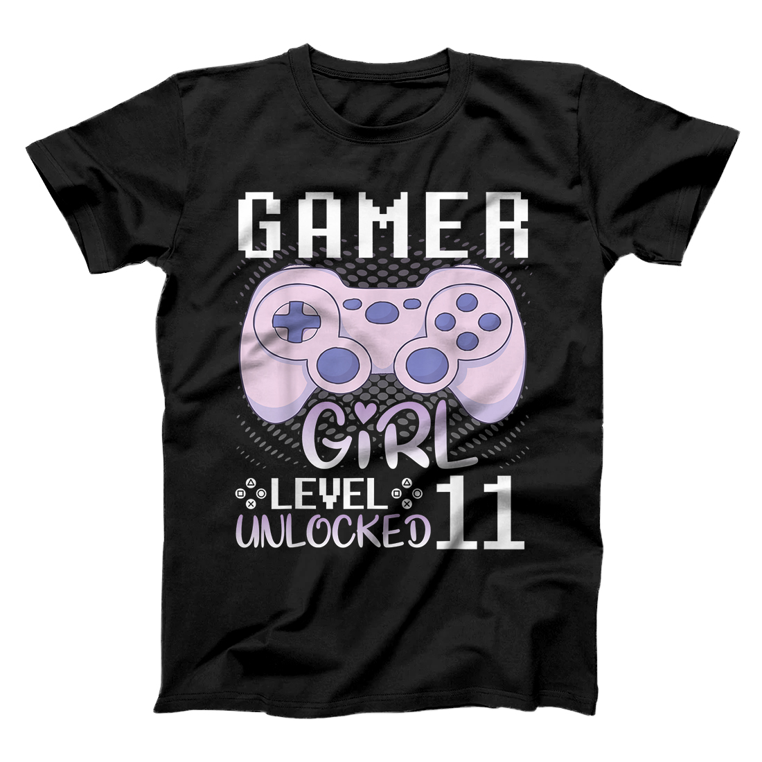 Personalized Gamer Girl Level 11 Years Old Unlocked Happy Birthday To Me T-Shirt
